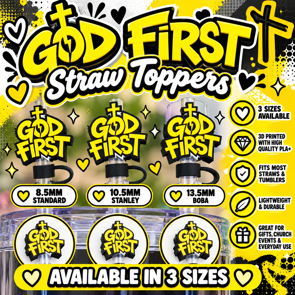 God First Straw Topper | Digital 3MF File Bundle