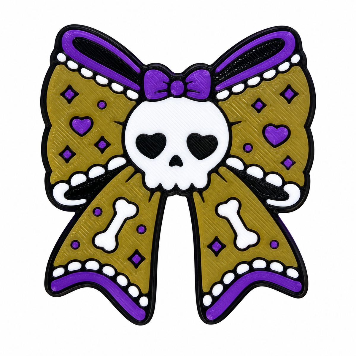 Skull Bow Flatback Bead