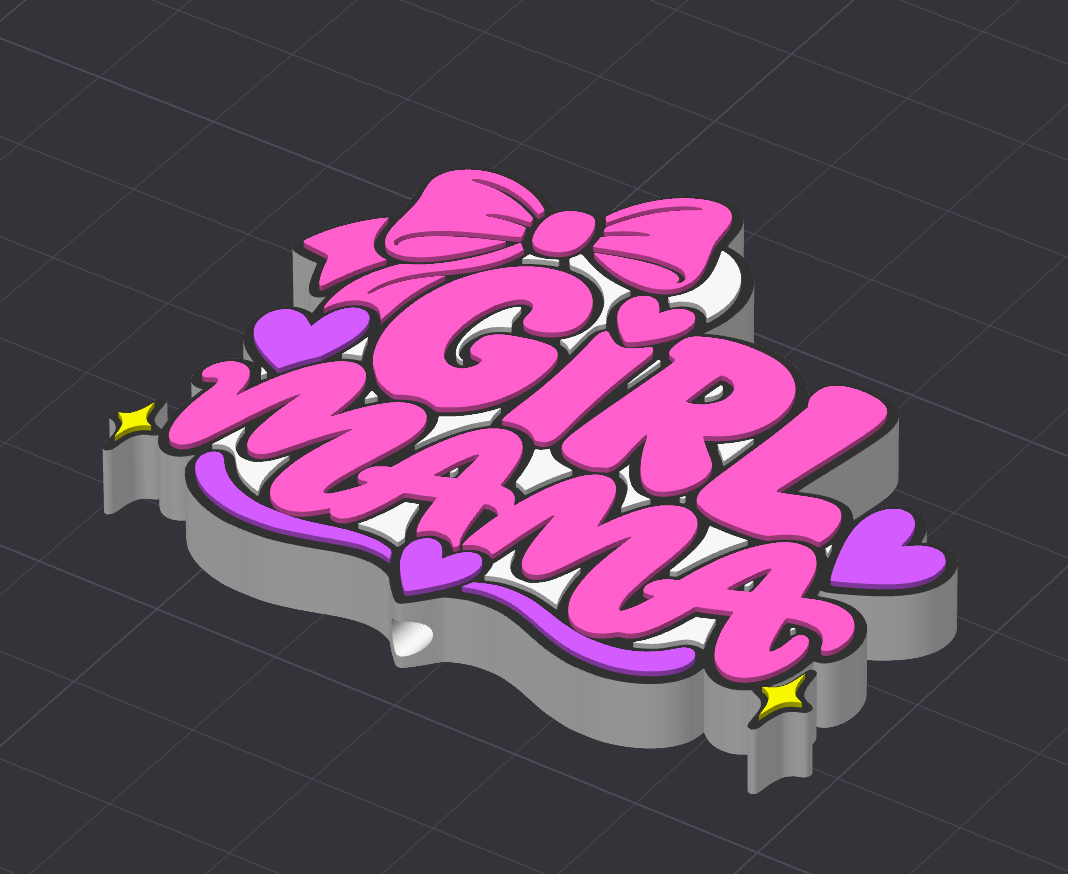 Girl Mama Flatback Bead