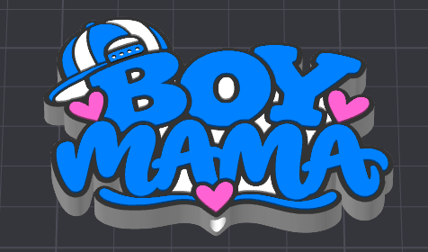 Boy Mama Flatback Bead | 3D Printed Beadable Pen Topper
