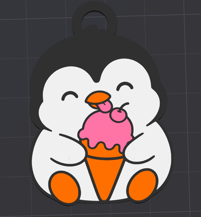 🐧🍦 Penguin with Ice Cream Tab Opener