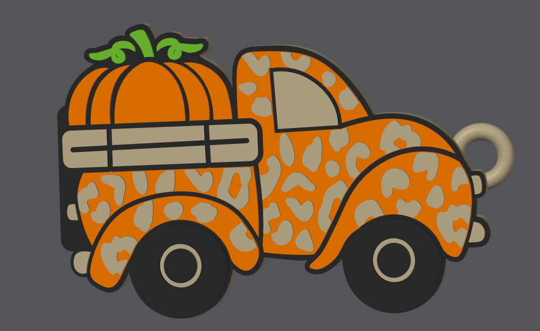 Pumpkin Leopard Truck Tab Opener