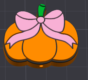 Pumpkin Ribbon Flat Back Bead