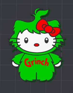 Grouch Kitty Flat Back Bead