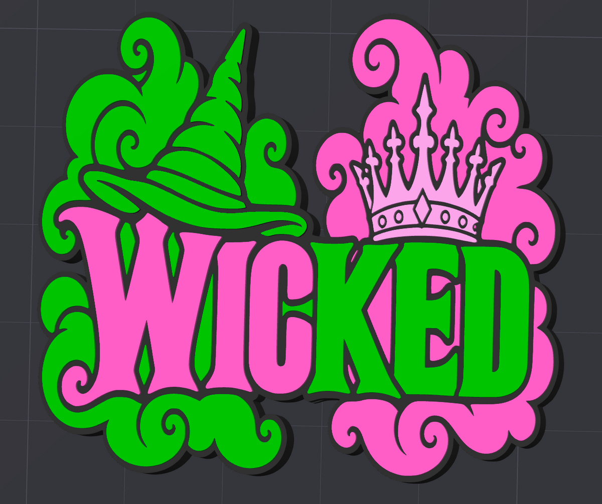 💚🩷 Wicked Flatback Bead