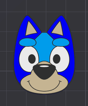 Orange & Blue Dog Flat Back Bead