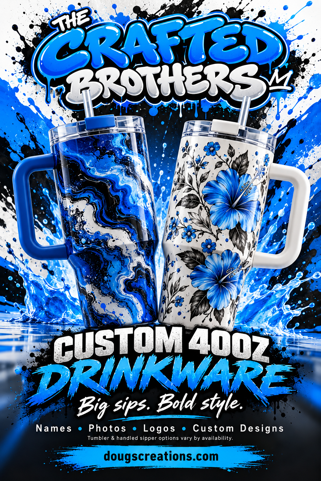 Custom 40oz Tumbler or Handled Sipper