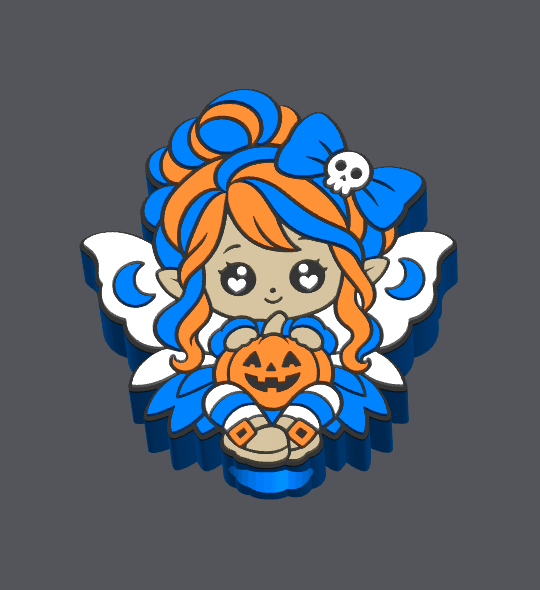 🎃🧚 Fairy Pumpkin Flat Back Bead