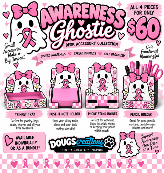 🎀👻 Awareness Ghostie Desk Accessory Collection