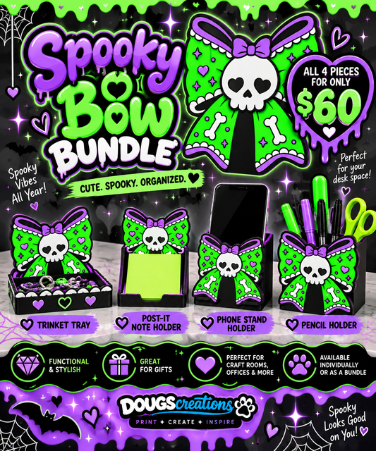 🎀👻 Spooky Bow Desk Accessory Collection