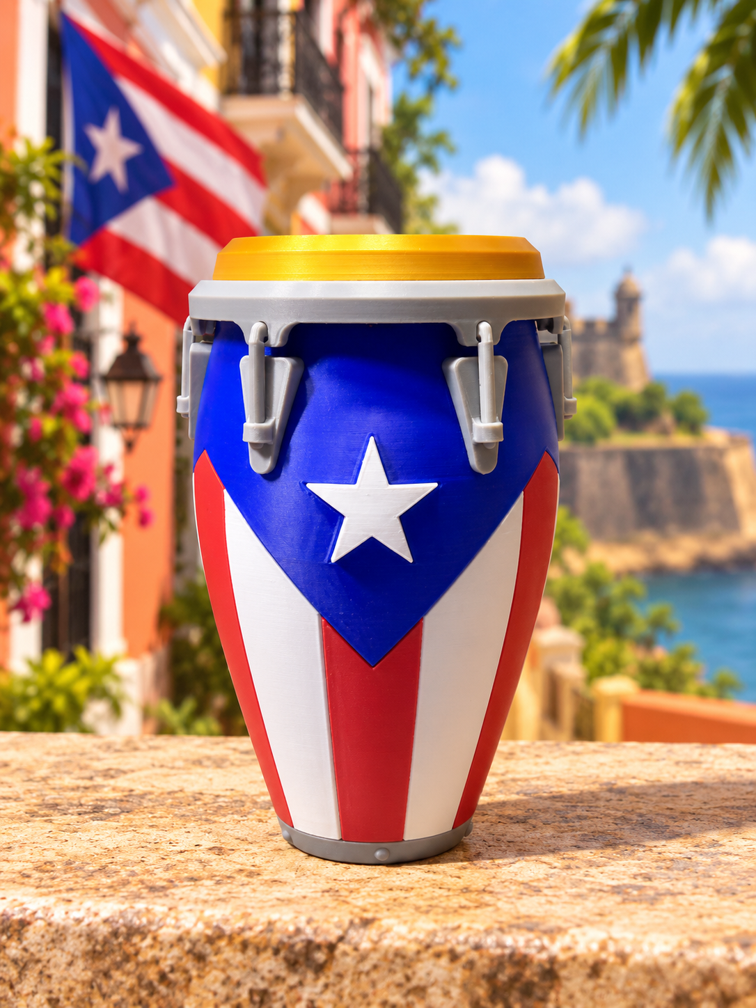 Puerto Rican Conga Drink Holder with Built-In Metal Opener 🇵🇷