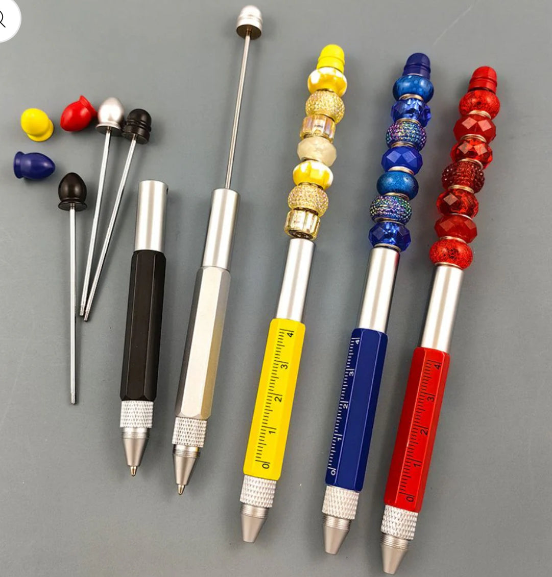 Multi Functional Pen/Screwdriver/ Ruler Beadable Pen