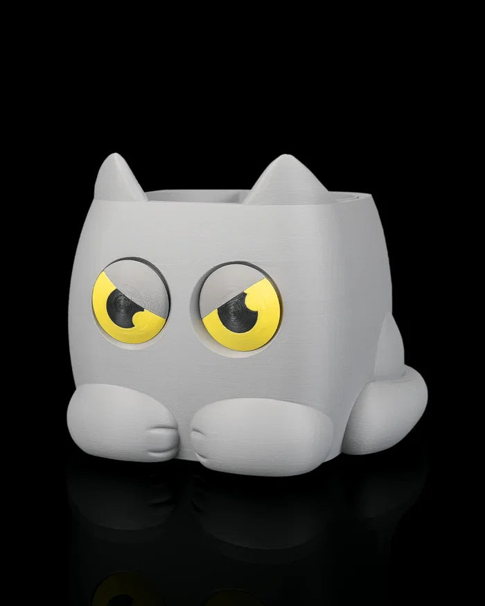 Grumpy Kitty Planter | Self-Watering Plant Pot with Water-Level Indicator Eyes 🐱🌱