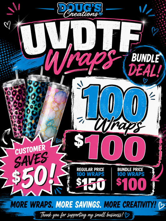 100 UVDTF Wrap Mystery Bundle