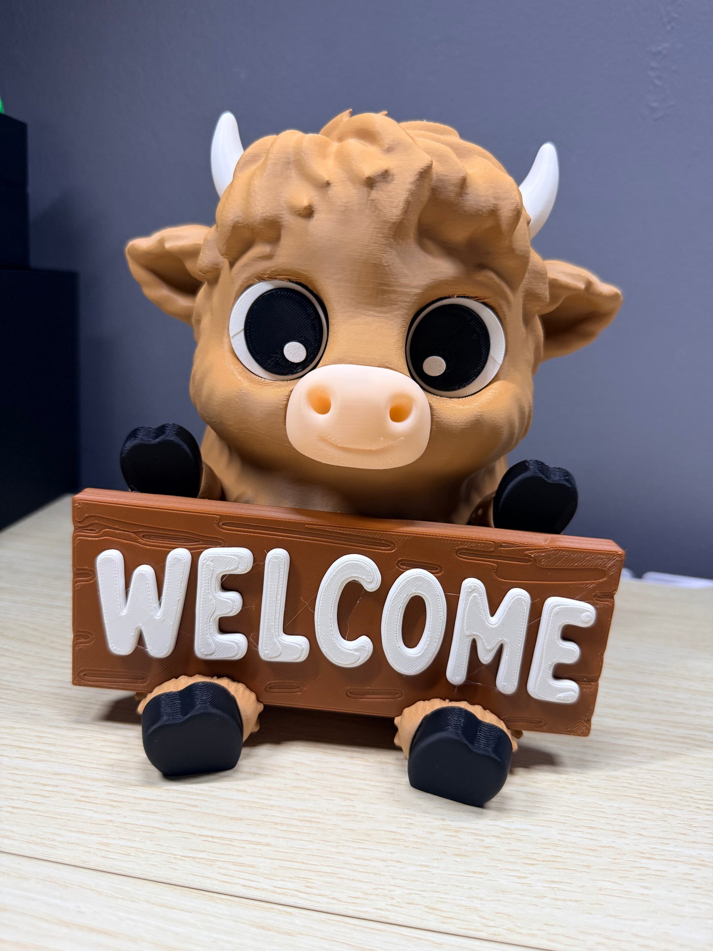 Highland Cow Porch Buddy | 3D Printed Farmhouse Decor