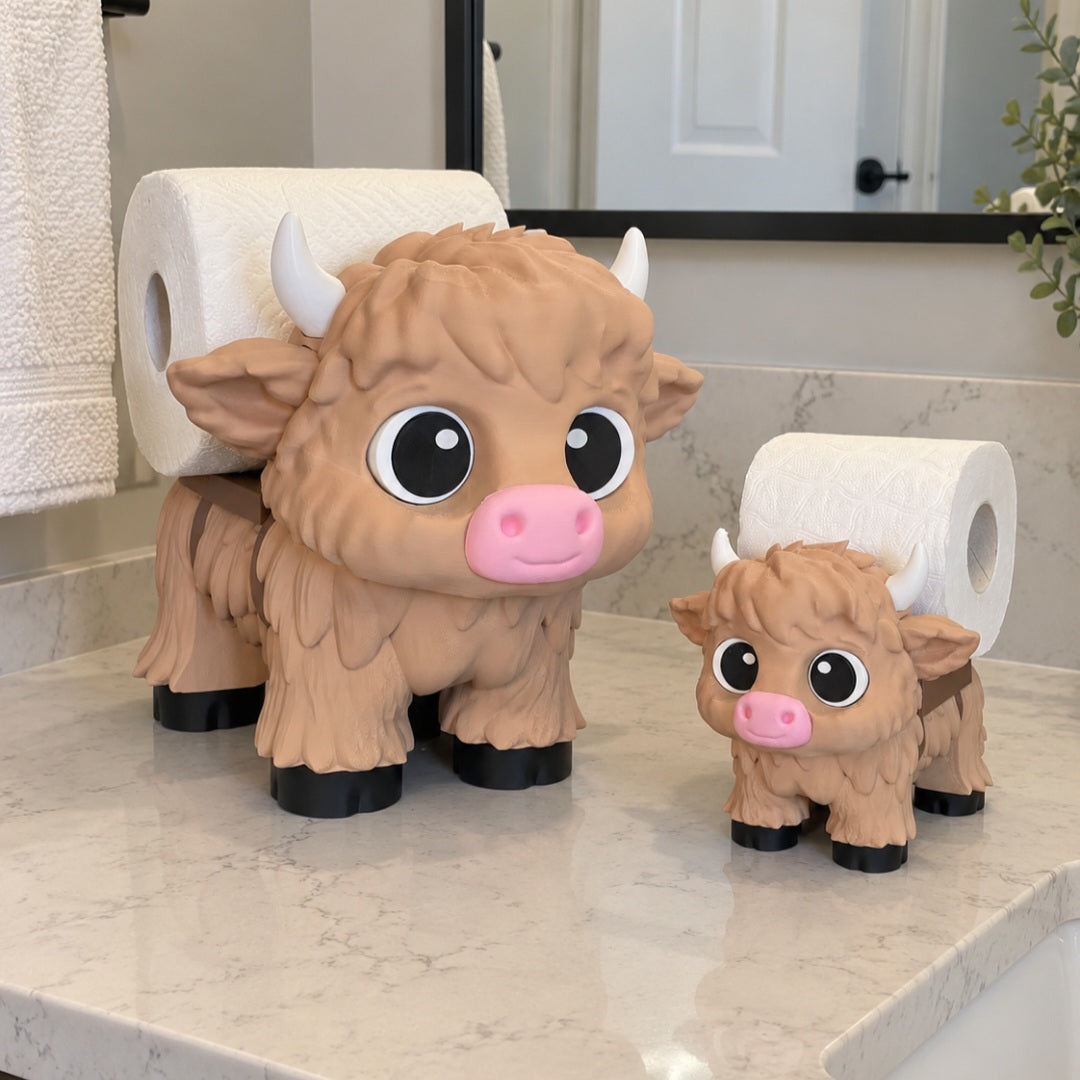 Highland Cow Toilet Paper Holder – Large