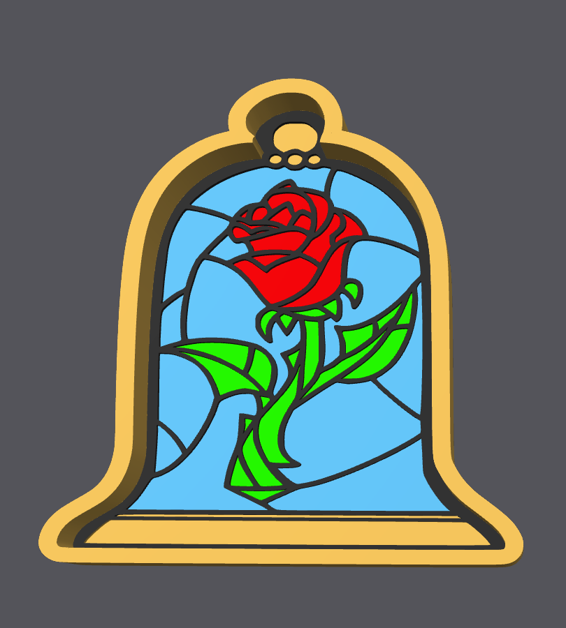 Glass Rose Trinket Tray | 3D Printing Digital File