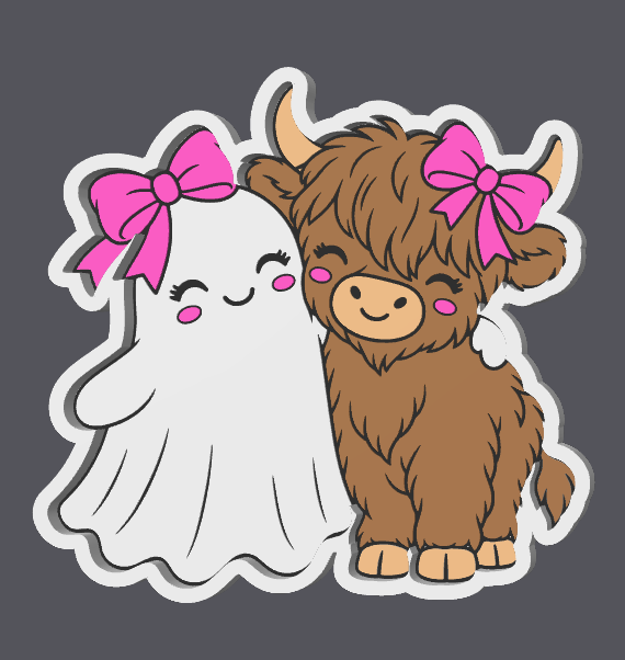 Ghostie Cow Besties Trinket Tray