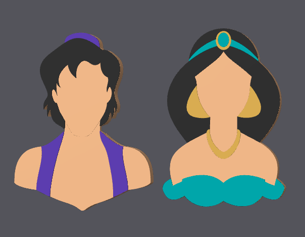 Jasmine &amp; Aladdin Interchangeable Faces ✨