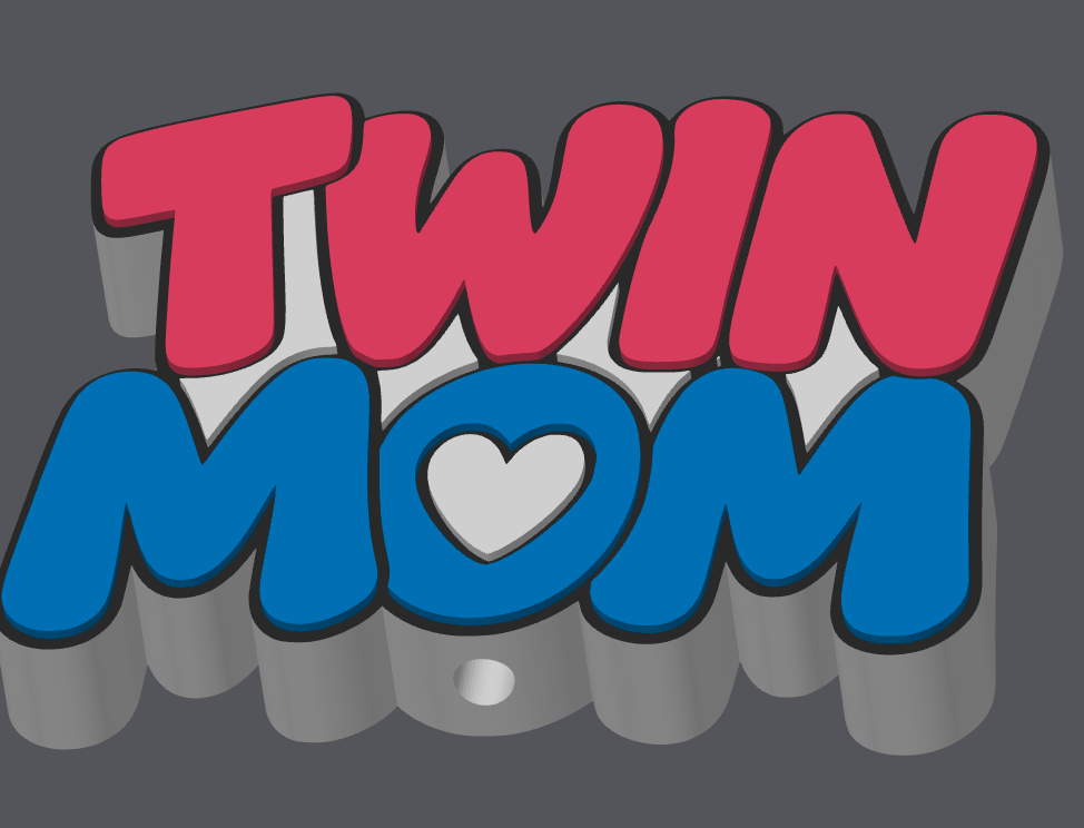 Twin Mom Flatback Bead | 3D Printed Beadable Pen Topper