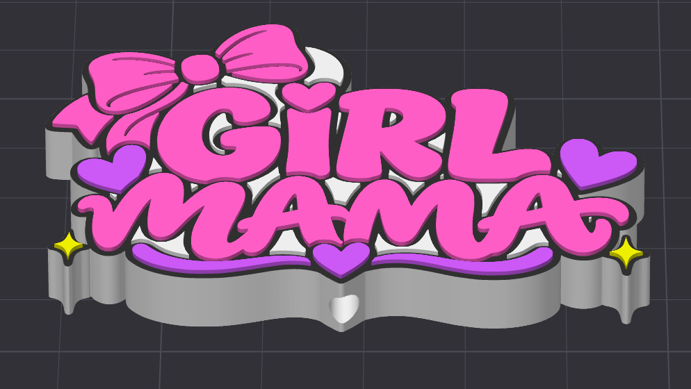 Girl Mama Flatback Bead