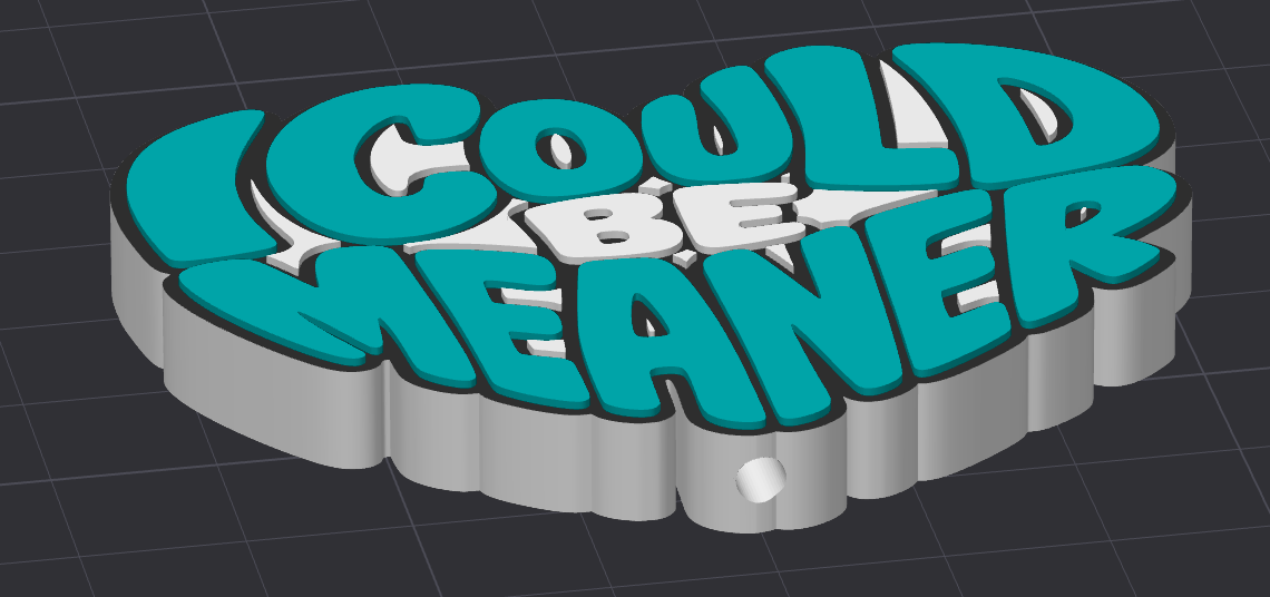 I Could Be Meaner Flatback Bead | 3D Printed Beadable Pen Topper