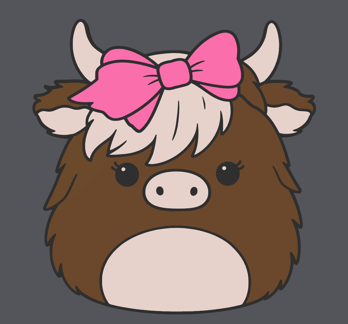 🐮💕 Highland Cow Squishy Straw Topper | Cute 3D Printed Tumbler Accessory