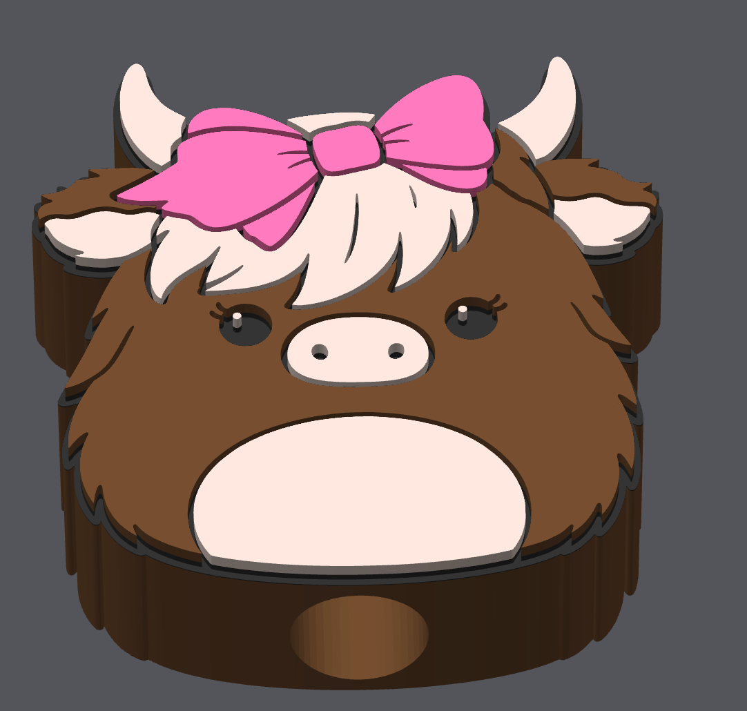 🐮💕 Highland Cow Squishy Straw Topper | Cute 3D Printed Tumbler Accessory