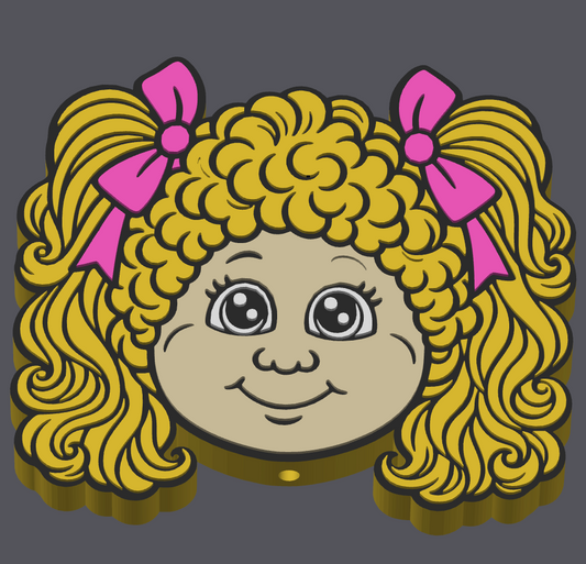 🎀🧸 Cabbage Patch Girl Flat back Bead | 3MF Digital Download | 3D Printing File