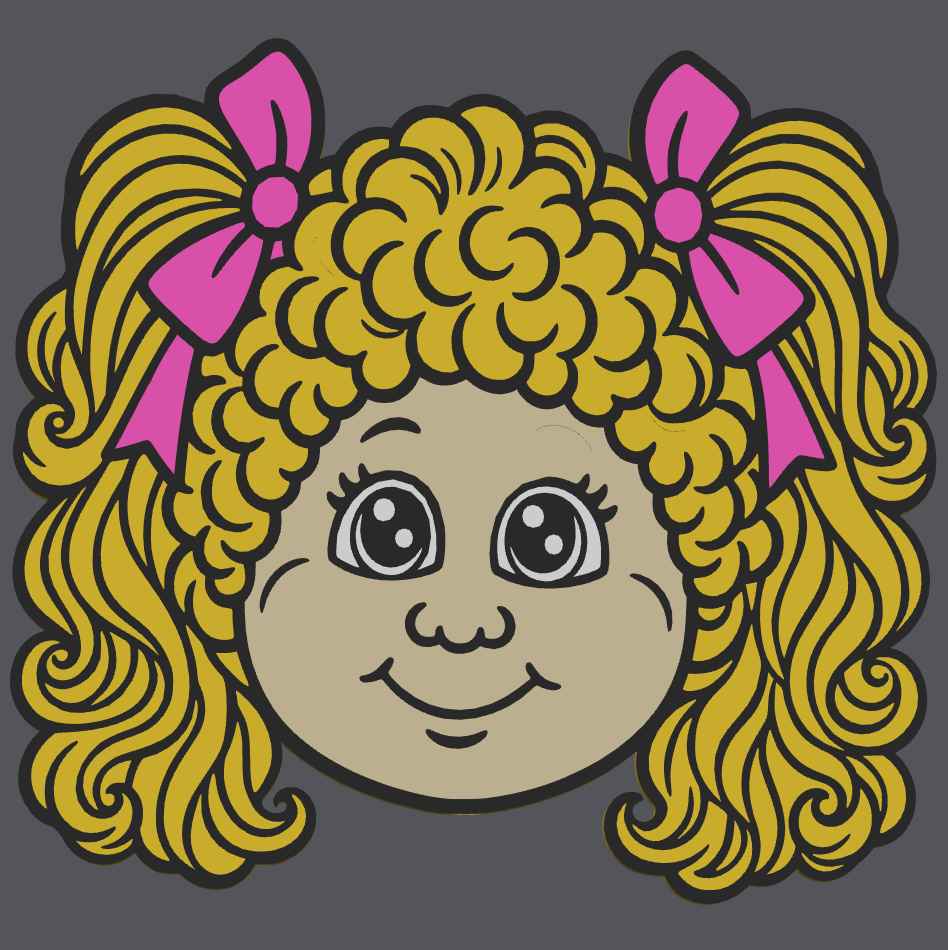 🎀💕 Cabbage Patch Girl Flatback Bead | 3D Printed Pen Embellishment