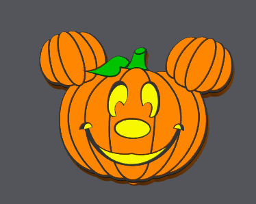 Boy Mouse Pumpkin Flat Back Bead