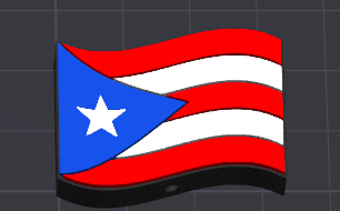 Puerto Rico Flag Flat Back Bead