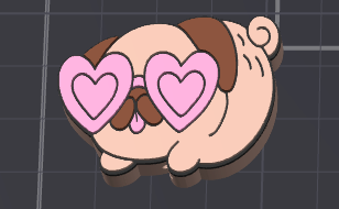 Pug Flat Back Bead