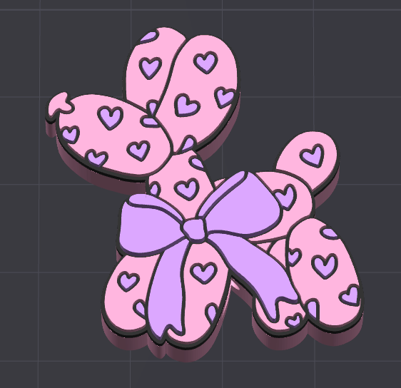Balloon Dog Flat Back Bead