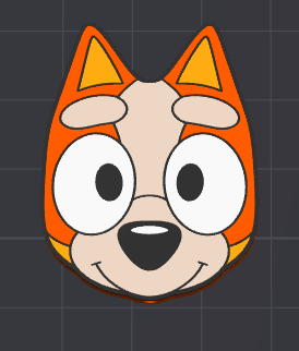 Orange & Blue  Dog Flat Back Bead
