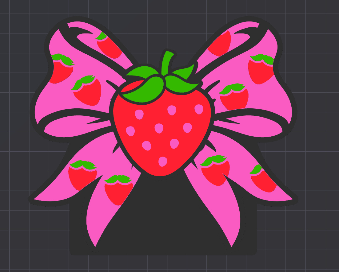 Strawberry Coquette Bow Pen Holder
