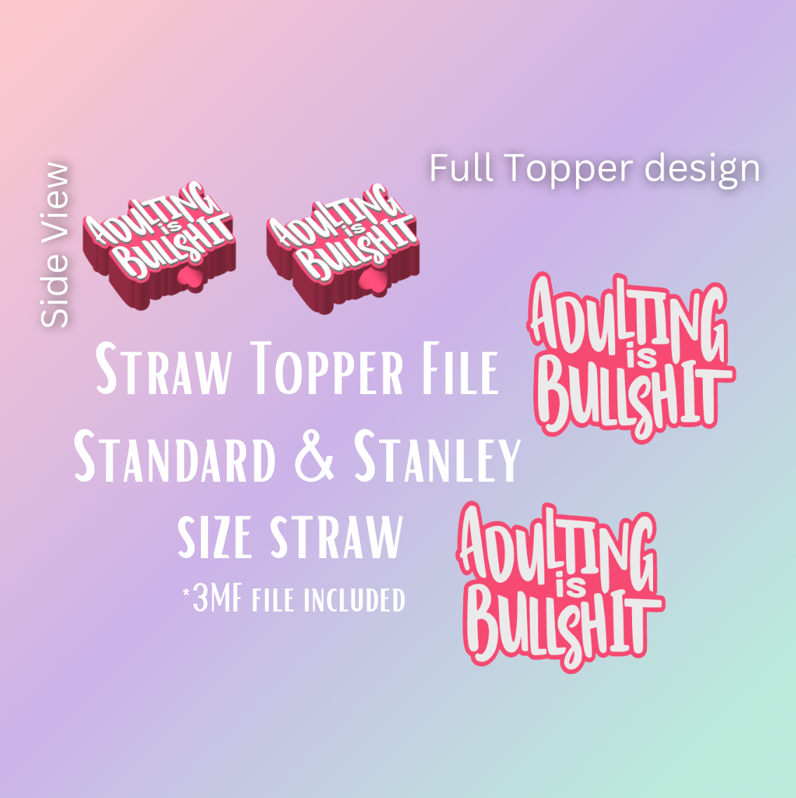 3D Straw Toppers