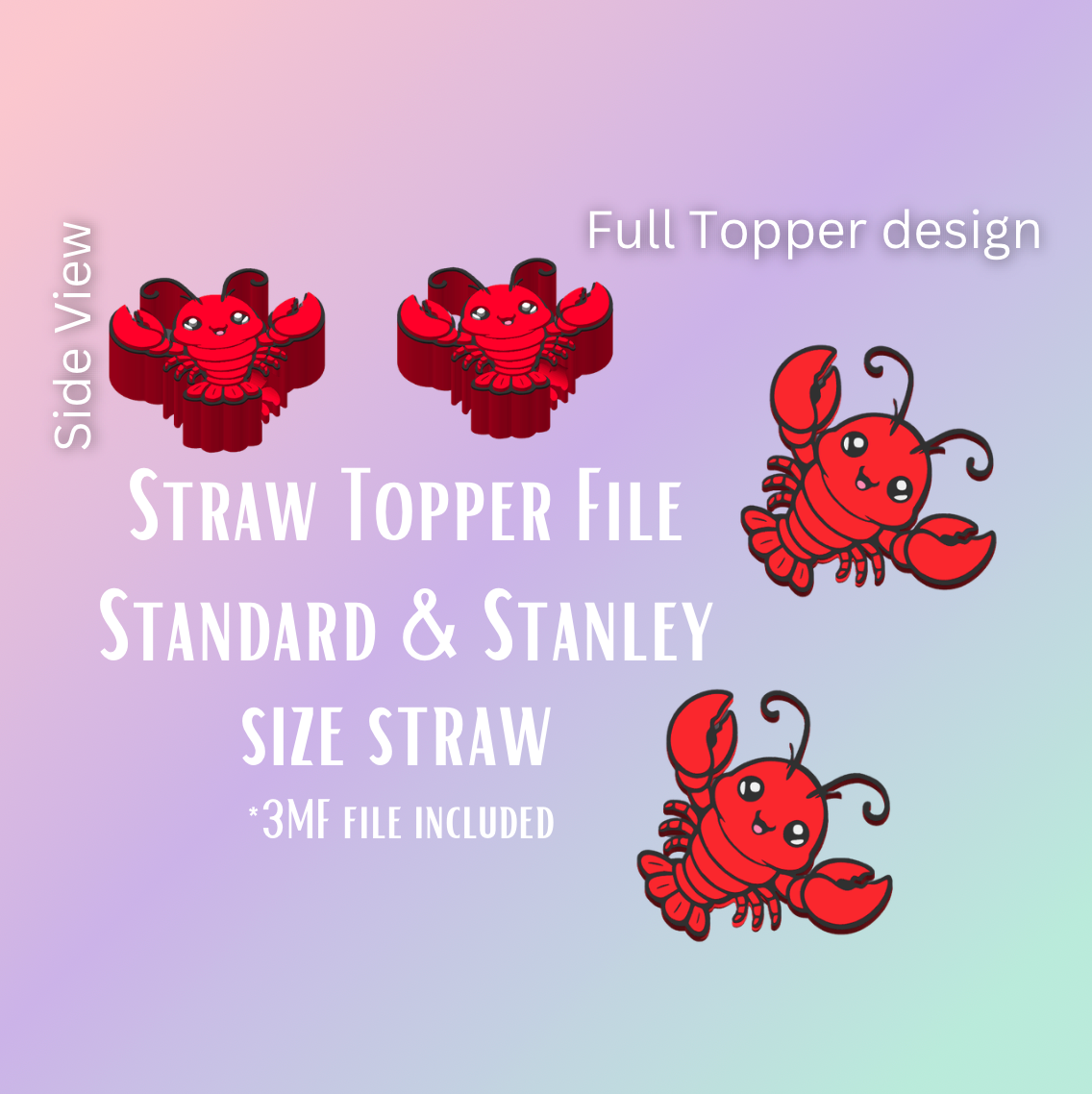3D Straw Toppers