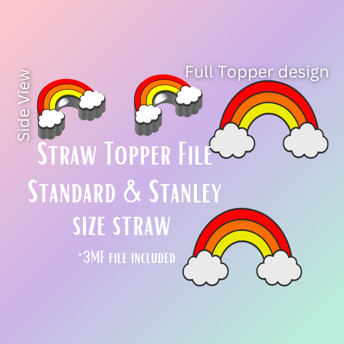 3D Straw Toppers