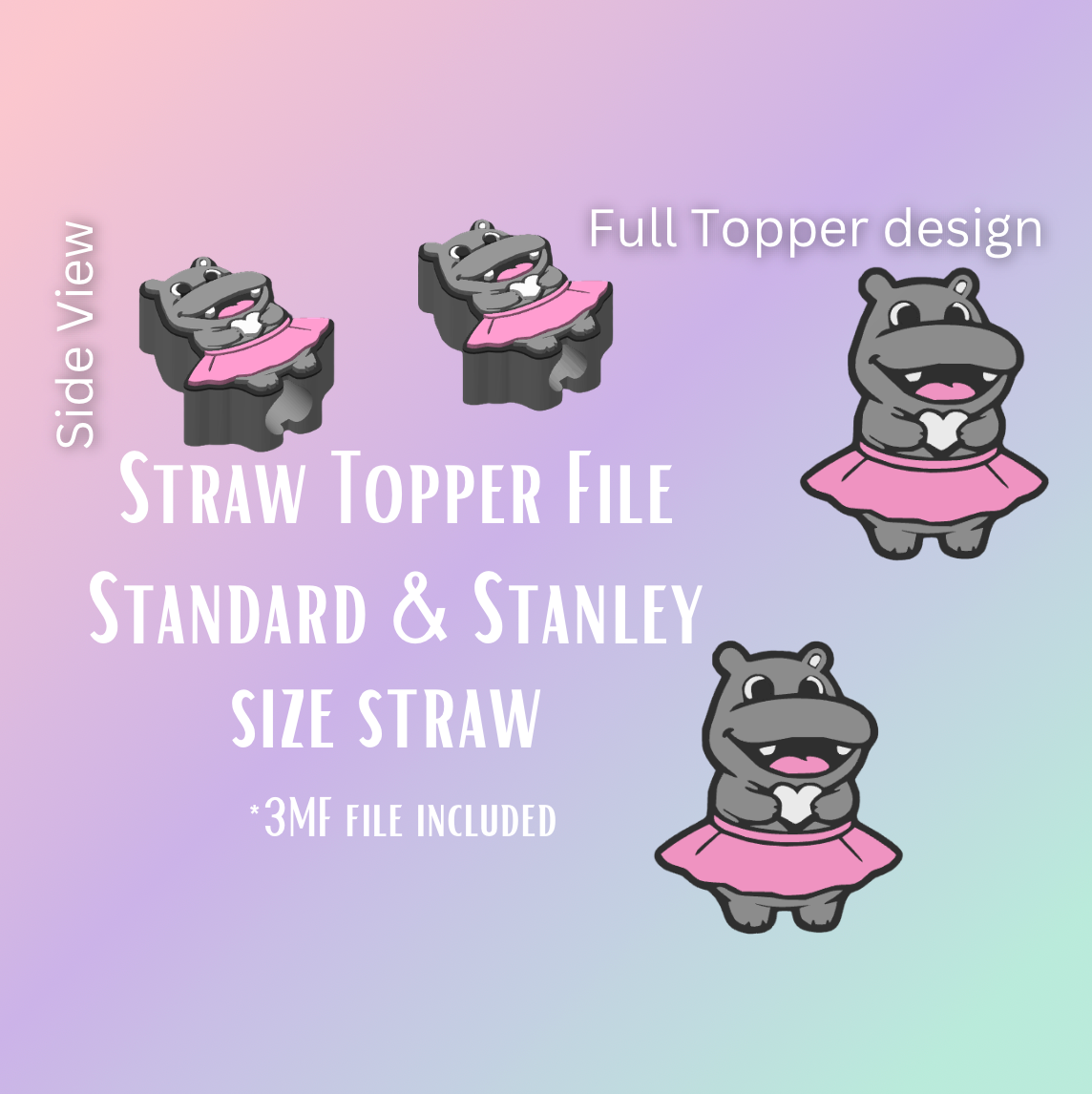 3D Straw Toppers