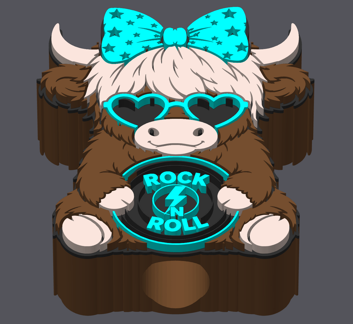 🎸🤘 Rock &amp; Roll Highland Cow Straw Topper 🐮🔥